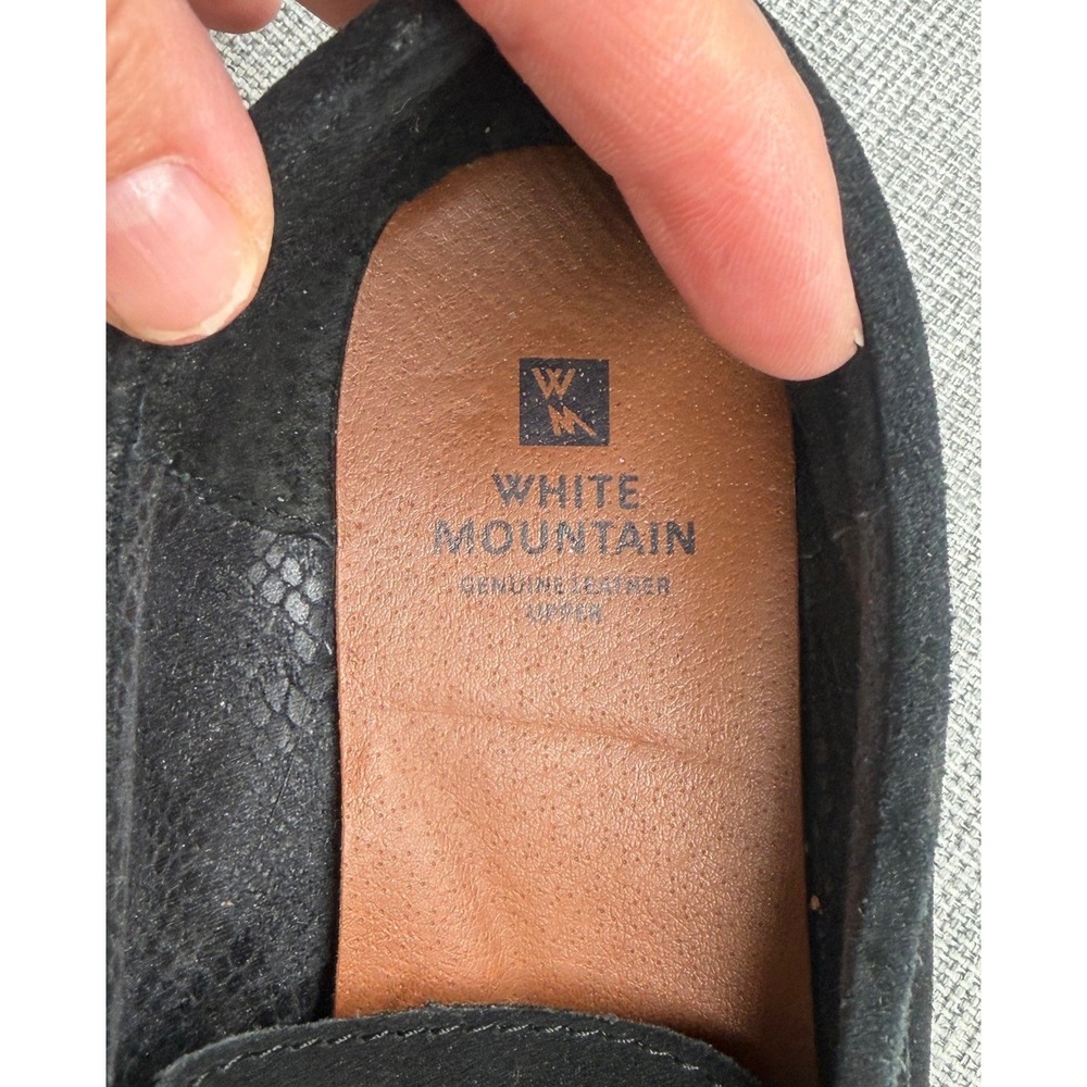 White Mountain Gunner Black Suede Lug Sole Penny Loafers Womens 6.5 - Picture 7 of 8